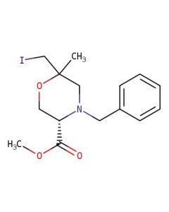 Astatech (3S)-6-(IODOMETHYL)-6-METHYL-4-(PHENYLMETHYL)-3-MORPHOLINECARBOXYLIC ACID METHYL ESTER; 1G; Purity 95%; MDL-MFCD29920527